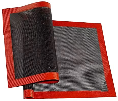 Akozon Tapis de Cuisson du Pain, 2 Pcs Perforé Silicone Fibre de Verre Tapis 30x40cm Biscuit Tapis de Cuisson Pâtisserie Cuisson Pan Tapis Four Liner Pad