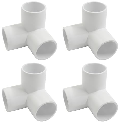 Piutouyar 4 Pcs 3/4 Elbow PVC Pipe Fitting, 3 Way