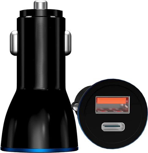 Adattatore per caricabatterie da auto, doppia porta USB tipo C, ricarica rapida, caricabatterie USB per accendisigari per iPhone 15/14/13/12/11 Pro Max, Samsung Galaxy S24/S23/S22/S21/S20/S10/A15/A14