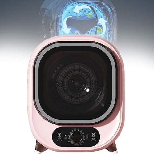 DPQYJPP Asciugatrice Piccola, Asciugatrice Portatile a condensatore, Asciugatrice ventilata 5 kg, Perfetta per l'uso su bancone o a Parete, Compatta, Mini centrifuga, capacità carico 0,8 kg,Pink