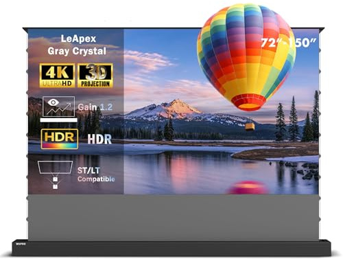 WUPRO LeApex Pantalla Proyector Exterior 92 Pulgadas Gray Crystal | Efecto 3D Mejorado | Pantalla Para Proyectores ST/LT | Ideal Para Salas Tenues | Pantalla de Suelo