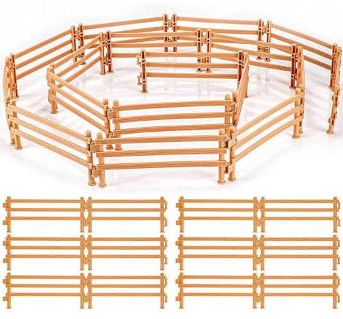 Xrten 40 Stücke Pferdezaun Spielzeug, Pferd Corral Fechten Zubehör Spielzeug, Kinder Zaun Bauernhof, Kunststoff Zaun Spielzeug, Koppel Spielzeug DIY Gartenzaun Scheunezaun Micro Landschaft Deko
