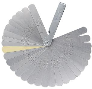 VIVIIHOO Medidor de Acero Inoxidable Feelergauge, Herramienta de medición de Doble Marcado métrico/Imperial de 32 Hojas para tamaños de Espesor/Ancho, Incluye tamaño de Bolsillo Plegable.