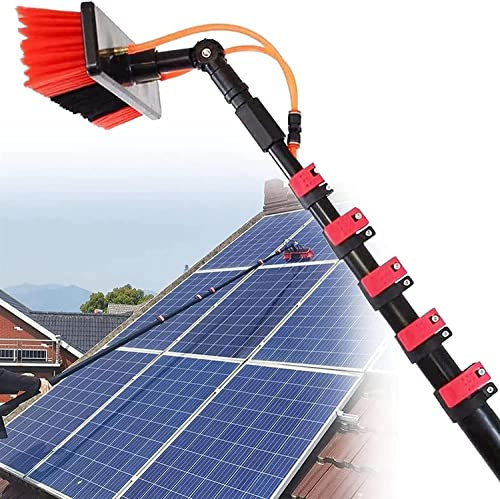 Window Cleaning Equipment,Window Cleaning Pole,3.6-11m Washing Kit Water-fed Brush,Water Fed Telescopic Brush,Window Cleaning Pole Photovoltaic Panel Cleaning Tool Cleaning Cloth (30FT/9M)