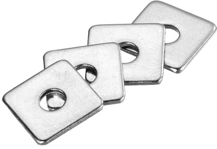 sourcing map 100 arandelas cuadradas M3 x 10 x 1 mm para rodamientos de placa de acero inoxidable 304, juntas espaciadoras planas para cierre de hardware