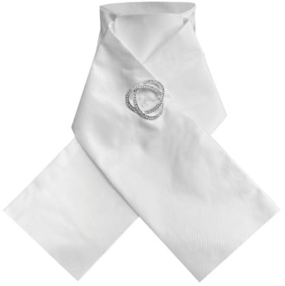 Equetech Ready-Tied Riding Stock – Plain White Equestrian Dressage Tie (Stock Pin Not Included)