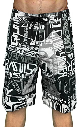 MJGkhiy Costume Uomo Mare Lungo Bermuda Surf Costume da Bagno Asciugatura Rapida Calzoncini da Bagno Pantaloncini da Bagno Costumi da Piscina Pantaloncini Sportivo Spiaggia con Taschino e Coulisse
