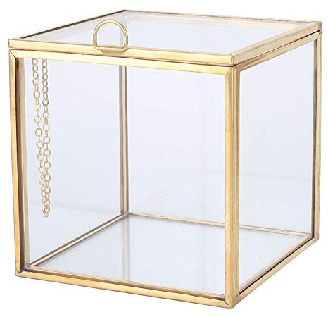 Kuuleyn Quadratischer Glas-Pflanzgefäß, transparenter geometrischer Blumentopf, Sukkulenten, Vasen, Würfel, Behälter, Heim- und Landschaftsdekoration