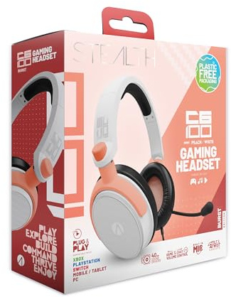 STEALTH C6-100 Gaming Headset BURST - Peach & White, Multiplatform Compatible with Xbox, PS, Switch, PC, Mobile and Tablet