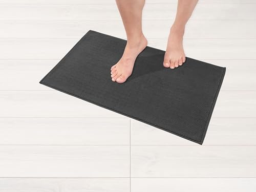 Hammetex Alfombrilla de Baño Antideslizante 100% Algodón, 43x61 cm para Baño y Aseo, Absorbente Secado Rápido Lavable – Alfombra de Pies