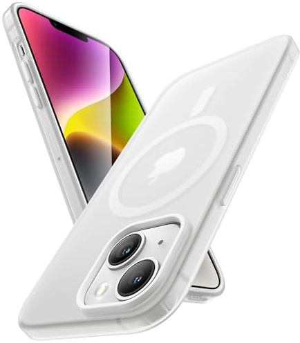 JETech Matte Magnetische Hülle für iPhone 14, Translucent | Kompatibel mit MagSafe, Matte Transluzent TPU-Hülle, Anti-Vergilbung, Anti-Fingerabdruck, Stoßschutz