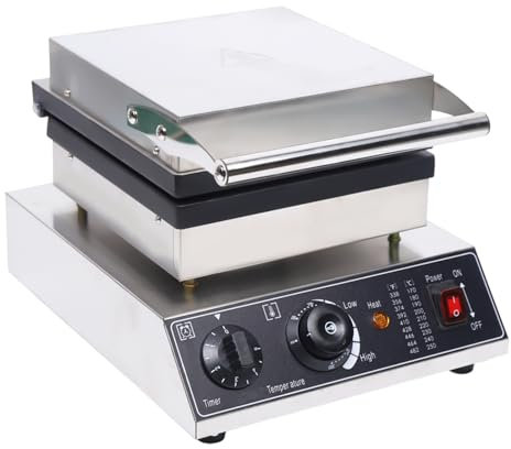 TaNeHaKi Macchina per waffle elettrica, 2 griglie Macchina per waffle commerciali,1500w Rettangolare Antiaderente Piastra per waffle Per Panifici Ristorante