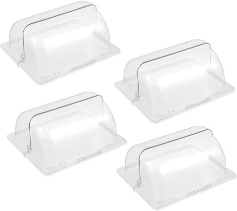 Plastic Chafing Dish Cover Half Size Clear Roll Top Bakery Pan Food Display Cover Dessert Cake Dustproof Lid for Cake Cupcake Exhibition, 4