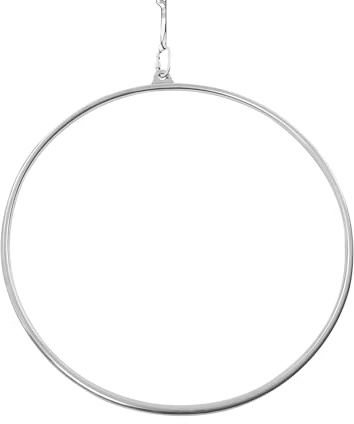 Mlonausz 85cm Aerial Lyra Hoop - Single Point Gymnastic Equipment for Yoga, Dancing, and Circus Performances, Silver
