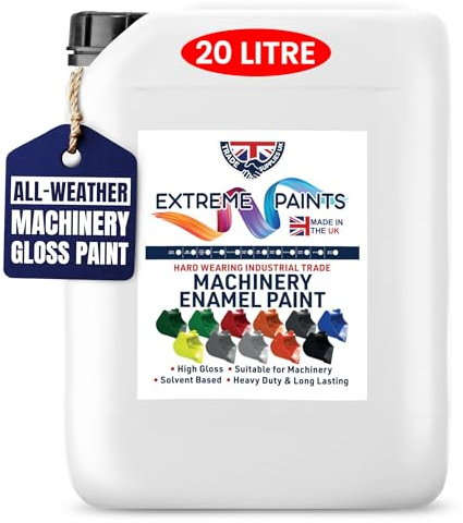 TRADE SUPPLIES UK - Extreme Paints Heavy Duty Machinery Enamel - Gloss Finish for Metal and Wood - PARENT (Black, 20 Liters)
