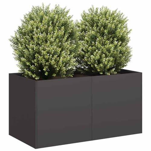 Xichuzi Pflanzkübel Schwarz 80x40x40 cm Kaltgewalzter Stahl, Blumentopf Gross, Blumenkasten Balkon, übertopf, Pflanzkasten, Flowerpot, Kräuterbeet Für Die Küche, Vertikalbeet - 860668