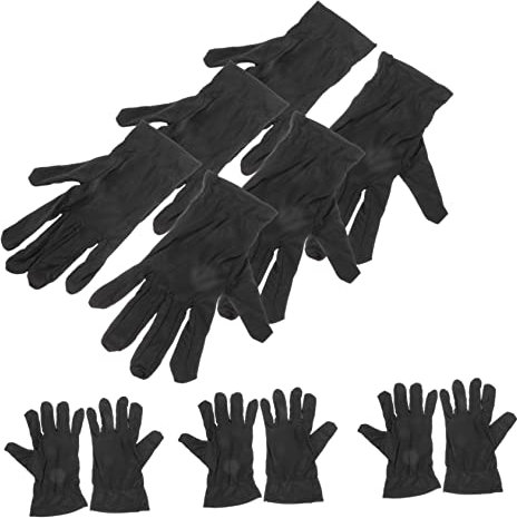CHILDWEET 6paare Schwarze Baumwollhandschuhe Für Schmuck Und Münzhandhabung Dehnbar Und Weich Für Inspektion Und Empfindliche Oberflächen Baumwolle