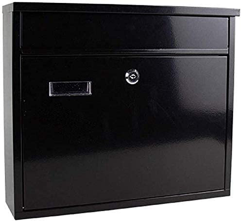 PNAJFUEL Cassetta Postale da Parete Cassetta per Consegna Pacchi Cassetta per Consegna Posta Cassetta Di Sicurezza Cassetta Postale con Serratura Cassetta per Giornali in Acciaio Inox/Black