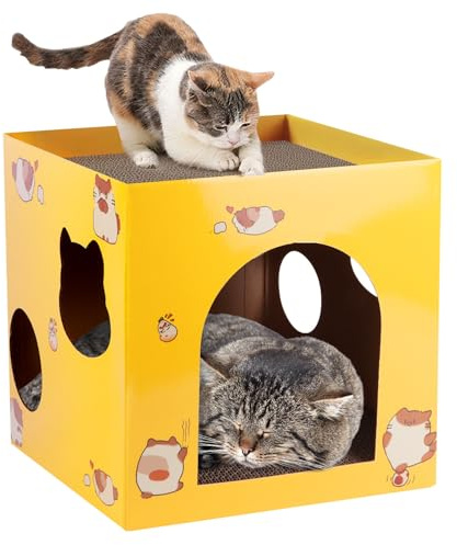 Kratzbrett Katze Katzenbett Kratzbretter Katze Katzenhaus Pappe 30cm Kratzpappe für Katzen Katzenkratzbretter Katzenhöhle Wellpappe Kratzmöbel Cat House Katzen Haus Papphaus für Stubentiger
