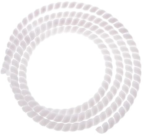Moulded Bags, 1 Meter Spiral Bands Cable Casing Spiral Wire Organizer Wrap Tube Flame Retardant Winding Pipe Cable Sleeves(White,10mm inside diameter)