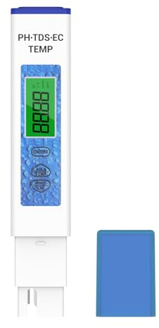 4-in-1 pH EC TDS Messgerät mit Temperatur, Wassertester Trinkwasser | Ideal für Trinkwasser, Aquarium, Pool und Hydrokultur mit schneller Messung und automatischer Temperaturkompensation.