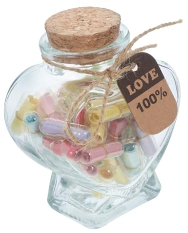 Hemobllo Bouteilles à Souhaits Verre Bouteilles Miniatures Décoratives Forme De Cœur Pour Amitié Et Bricolage