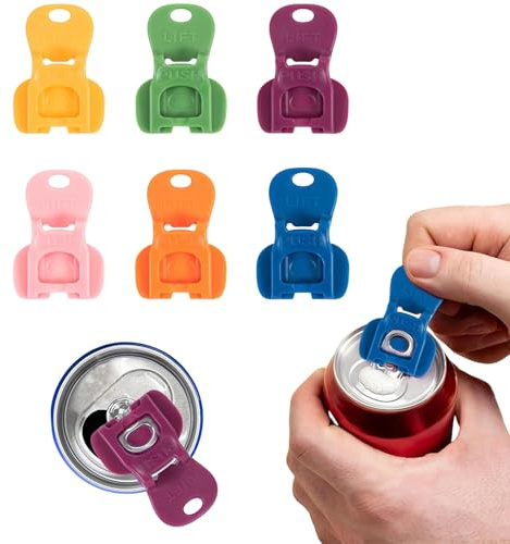 Goiern Set da 6 Apri lattine Semplice e Protezione per Bevande Apri lattine manuali Colorati per bibite e Birra Copertura Leggera e Facile da Usare Protezione per Bere