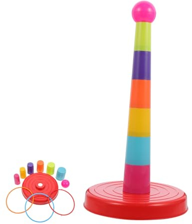 TOGEVAL 2 boîtes Jeu de Lancer Anneaux Colorés pour Garçon Fille avec Base Éducatif Intérieur et Extérieur Améliore Coordination et Motricité Boîtes Couleurs Aléatoires Couleur Aléatoire