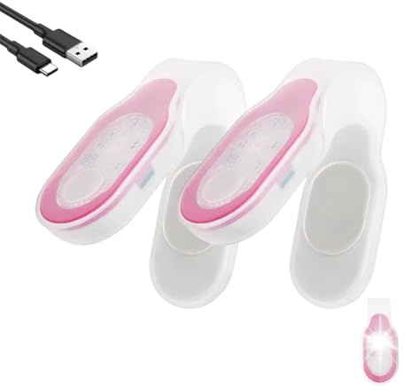 LOMUG Lot de 2 lampes de nuit à clip LED pour infirmière - Mini lampe de poche à clip sur vêtements - Rechargeable par USB - Lumière de sécurité magnétique - 3 modes - Pour la nuit, les infirmières