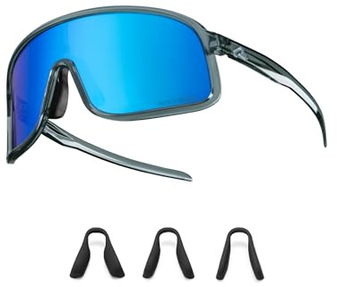 ROCKBROS Polarisiert Fahrradbrille Sonnenbrille Herren Damen TR90 Rahmen | UV400 Schutz Sonnenbrille Sportbrille, Ultraleichte Laufbrille, Austauschbare Nasenpads, für Radfahren MTB Laufen