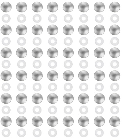 uxcell 50Pcs Plastic Decorative Caps, 12mm Mirror Nails Decorative Cover with 8mm Hole Washer Snap-in Caps Screw Covers for Furniture Cabinet Mirror, Light Gray