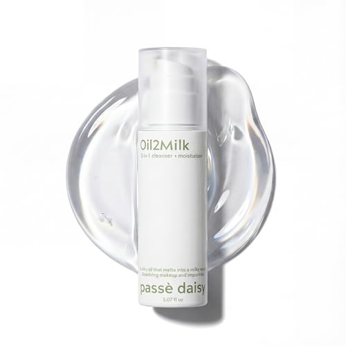 Passé Daisy Oil2Milk Cleanser, Rich Cleansing Milk, Lumiere Velvet Makeup Remover, Renewing Gentle Face Cleanser, Calming Wash, 100% Natural Ingredients, For All Skin Types