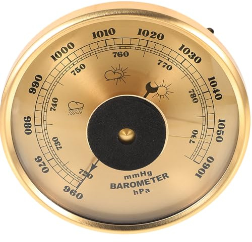 AKOOSY Baromètre à Aiguilles Multifonctionnel 108 Mm Hygromètre Suspendu et Insert Réglable, Outil de Mesure de Pression Atmosphérique pour Intérieur et Extérieur, Décoration Murale