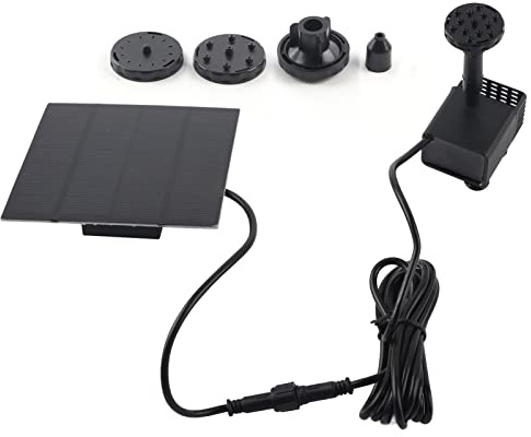 Pompa Fontana Solare in Plastica, 7V / 1,2W, Pompa Galleggiante per Giardino e Vasca da Pesci - Motore Brushless, Risparmio Energetico, Ideale per Uccelli e Decorazioni Acquatich