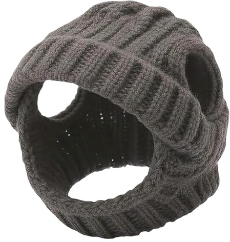 Knitted Puppy Hat - Soft Breathable Pet Headwear with Ear Openings, Winter Animal Cap, Cute Costume Accessory, Comfortable Stretch Fabric Apparel | Charming Holiday Outfit for Birthday Party
