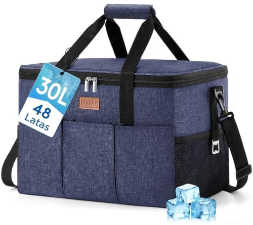 Lifewit Isolerad Kylväska Lunchväska 30L, Rymlig Läckagesäker Lunch Bag med Flera Fack, Återanvändbar Kylväska för Arbete, Strand, Picknick, Mörkblå