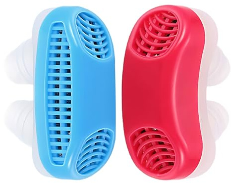 2 pièces dilateur nasal pour le ronflement, dispositif portable avec filtration de l’air intégrée, en silicone et ABS, avec boîte de rangement, ajustement confortable, format 5 x 3 x 2 cm