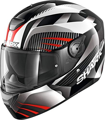 Motorradhelm Shark D-SKWAL MERCURIUM KWR, Schwarz/Weiss/Rot, L