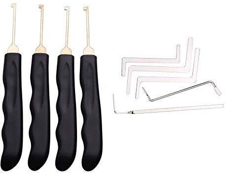 Loboo Idea Set di grimaldelli per serratura a 9 pezzi ， Incluso ganci per grimaldelli Kaba a 4 pezzi e set di attrezzi per chiavi per serraggio a serratura da 5 pezzi