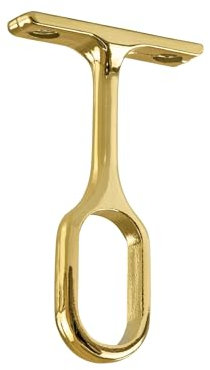 Gedotec Support central pour tringle à vêtements ovale - Tubes - En métal et laiton poli - Pour tringle ovale 30 x 15 mm