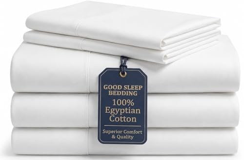 Good Sleep Bedding Sábanas de satén de 1000 Hilos, 1000% algodón Egipcio, Transpirable, Juego de 5 Piezas, con Bolsillo Profundo elástico, Apto para Espuma de bajo Perfil y Alta