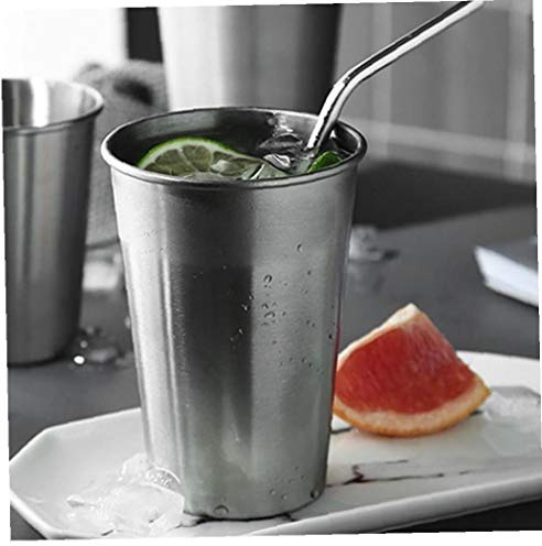 Hotaden 16 oz Grande Tasse en Acier Inoxydable Glace bière Tumbler métal Timbale Café Thé Camping en Plein air Tasse Voyage Eau Tasse de Lait pour Les Enfants
