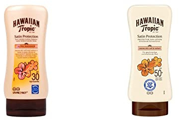 Lotion de protection solaire Hawaiian Tropic Satin Protection (SPF 30, 180ml) & Lotion Protectrice Satin SPF 50+