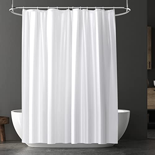 URAQT Duschvorhang, Anti-schimmel Wasserdicht Schnelltrocknend Duschvorhänge, Waschbar PEVA Shower Curtains 180x180 cm mit 12 Duschvorhangringen, Badewanne Shower Curtain (Weiß)