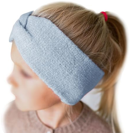 Papierdrachen Kinder Haarband aus Strick - blau – Bequem & Stilvoll mit Knoten – Perfektes Accessoire für Jungen und Mädchen