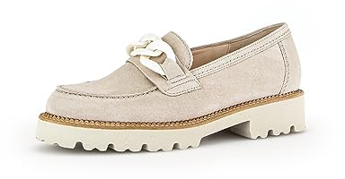 Gabor Femme Chaussures Basses | Dame Mocassin,Chaussons | Pantoufles | Chaussures de collège | Loafer | Chaussures d'affaires | Beige (Leinen) / 01 | 38 EU - 5 UK