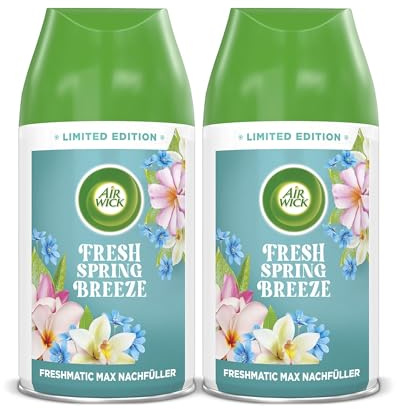 Air Wick Freshmatic Max Raumspray – Nachfüller DUO für den Air Wick Freshmatic Max – Duft: Fresh Spring Breeze – 2er Set mit 250 ml Nachfüller
