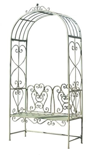 Banc De Jardin, Arche De Jardin avec Banc, Banc D'extérieur en Forme De Dôme, Parfait pour Les Vignes, Les Plantes Grimpantes, Le Patio, Le Porche Et La Pelouse(Retro Green)