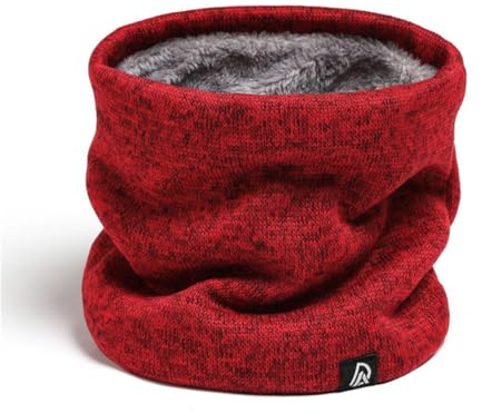Schal herren Warme Loop Schal Loop Schal Schlauchschal Strickschal mit Fleecefutter Winter Verdickte Fleece Futter Winter Schal Warme Nackenwärmer für Herren und Damen Nackenwärme für Outdoor,Rot