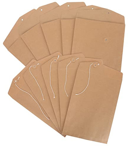 CANIGHT 10 Kraftpapierumschläge Mit Kordelverschluss Dokumenten-organizer Aus Robustem Kraftpapier